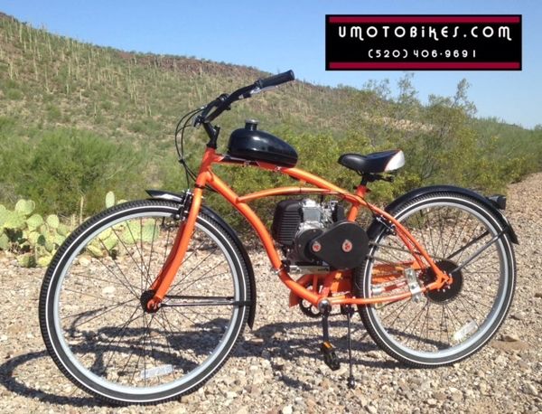 DO-IT-YOURSELF U-MOTO 29" 4-STROKE TROPICAL STORM (TM) CRUISER MOTORIZED BICYCLE SYSTEM WITH BELT-DRIVE TRANSMISSION
