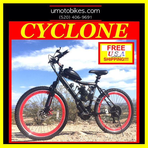DO-IT-YOURSELF U-MOTO CYCLONE TM 2-STROKE MOTORIZED MOUNTAIN BIKE SYSTEM
