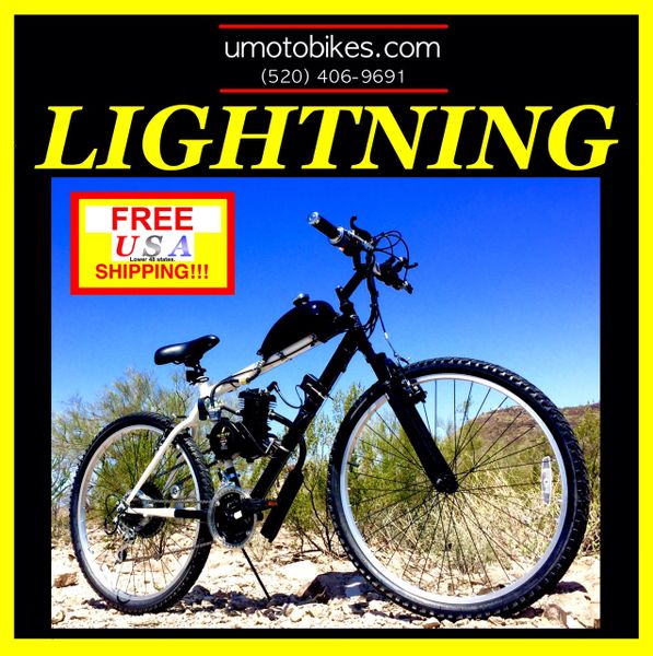 DO-IT-YOURSELF U-MOTO 2-STROKE LIGHTNING (TM) MOTORIZED MOUTAIN BIKE SYSTEM