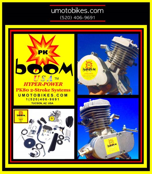 PK BOOM (TM) 66/80CC HYPERPOWER 2-STROKE BICYCLE MOTOR KIT