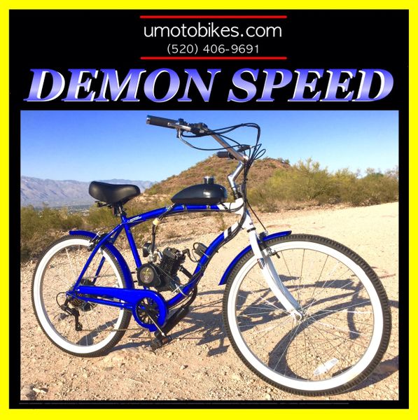 DO-IT-YOURSELF U-MOTO 2-STROKE DEMON SPEED (TM) CRUISER MOTORIZED BICYCLE SYSTEM