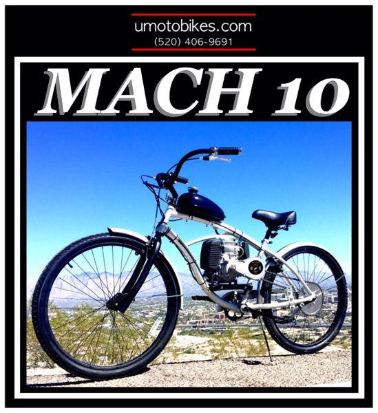 DO-IT-YOURSELF U-MOTO 4-STROKE MACH 10 (TM) CRUISER MOTORIZED BICYCLE SYSTEM