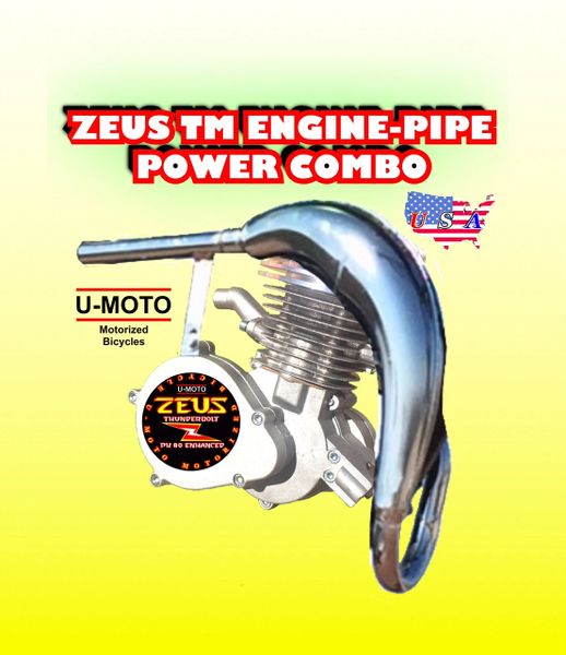 ZEUS (TM) 66CC/80CC 2-STROKE BICYCLE MOTOR FLAMETHROWER POWER PIPE COMBO