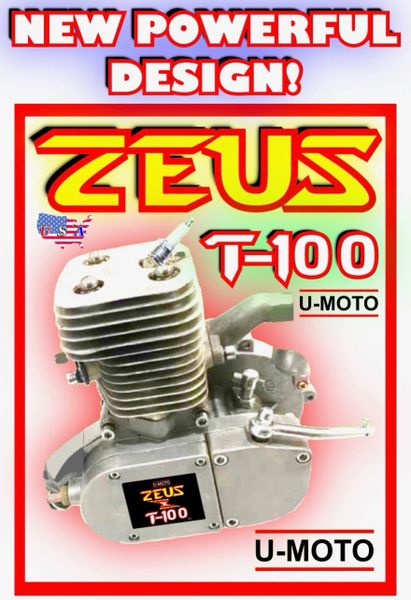 ZEUS T-100 (TM) THUNDER ONE HUNDRED 80CC/100CC 2-STROKE BICYCLE MOTOR (MOTOR ONLY)