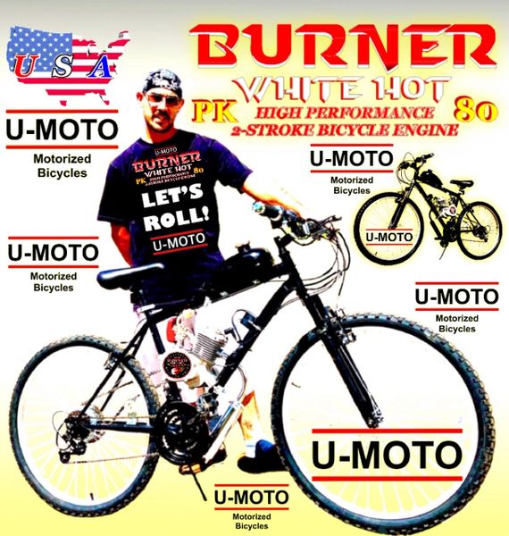 U-MOTO DO-IT-YOURSELF 2-STROKE BURNER (TM) MOTORIZED MOUNTAIN BIKE