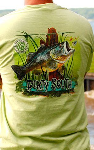 Dirty South - Bass Fish  Southern Attitude, Personalization,goats  milk,monogram, t-shirts