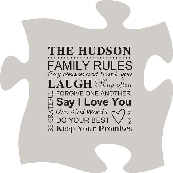 Family Rules Puzzle Plaque