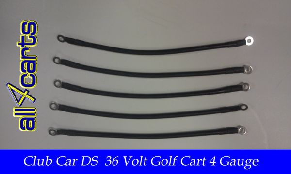 Club Car DS 36 Volt Battery Cable Set | 4 Gauge Upgrade