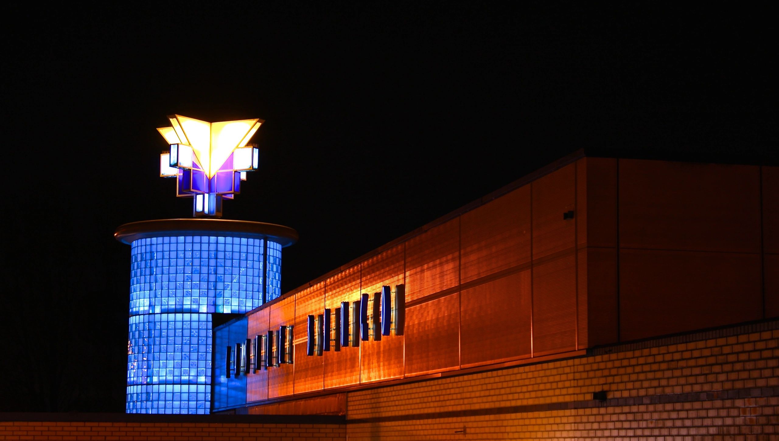 A photograph of our Morriston club during the night-time 