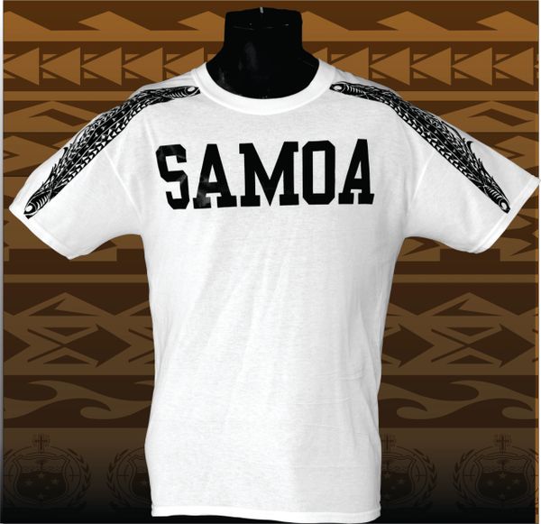 T-Shirt: SAMOA mamanu wings white
