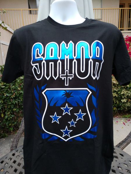 T-Shirt: Samoa Shiny Blue Shield