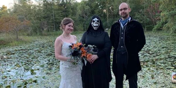 Grim Reaper outdoor Halloween theme wedding