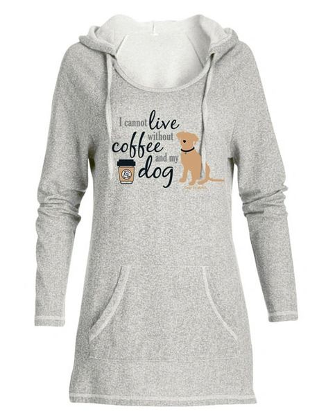 Cannot Live Coffee Dog- Tunic Hoodie