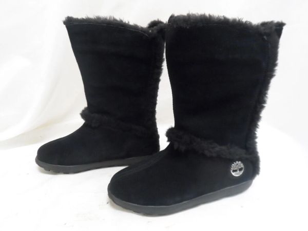 Timberland Women's Mukluk Pull-on Fur Black Boots 6M TB061643