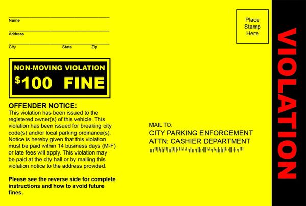 Fake Parking Tickets- Pack of 100