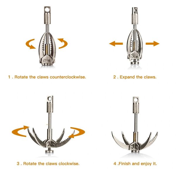 Grappling Hook w/ Folding Claws