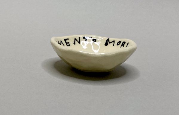 Memento Mori (330) Ring Dish. Ceramic small ring dish or vitamins dish  Handmade by Kelly Newcomer