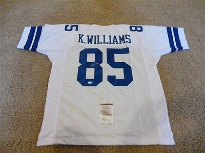 #85 KEVIN WILLIAMS Dallas Cowboys NFL WR White Throwback Jersey AUTOGRAPHED