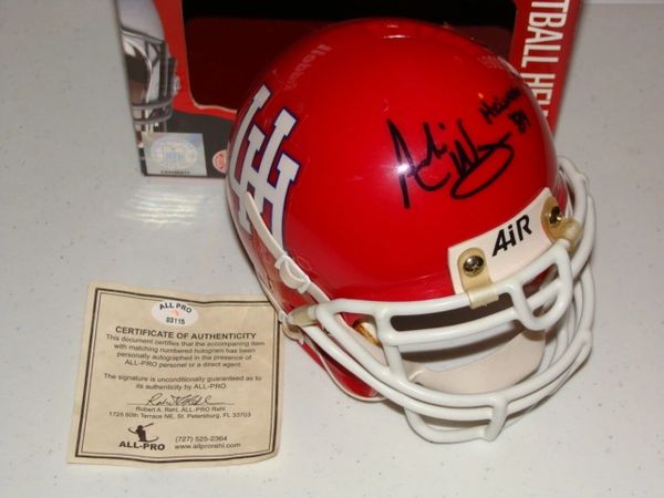 #11 ANDRE WARE Houston Cougars NCAA QB Red Mini Helmet AUTOGRAPHED