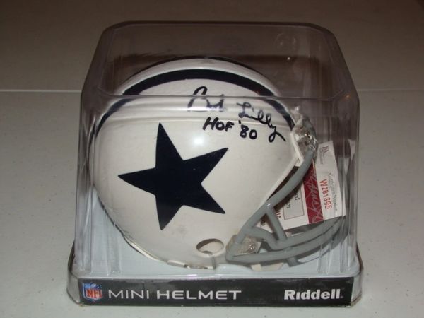 #74 BOB LILLY Dallas Cowboys NFL DT White Mini Helmet AUTOGRAPHED