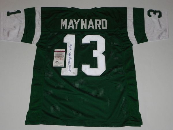 13 DON MAYNARD New York Jets AFL/NFL WR Green Throwback Jersey AUTOGRAPHED