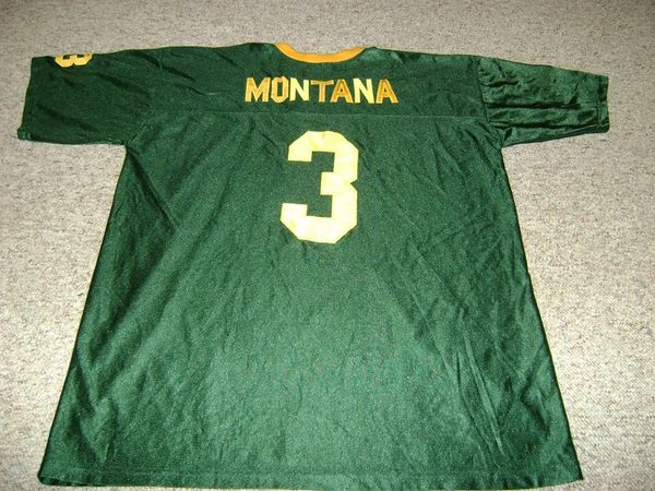 #3 JOE MONTANA Notre Dame Irish NCAA QB Green Throwback Jersey