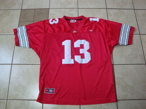 #13 MAURICE CLARETT Ohio State Buckeyes NCAA RB Red Throwback Jersey