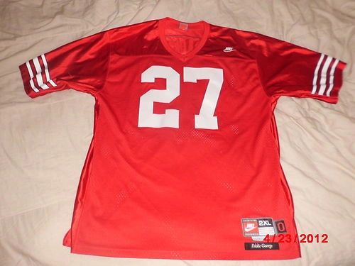 #27 EDDIE GEORGE Ohio State Buckeyes NCAA RB Red Throwback Jersey