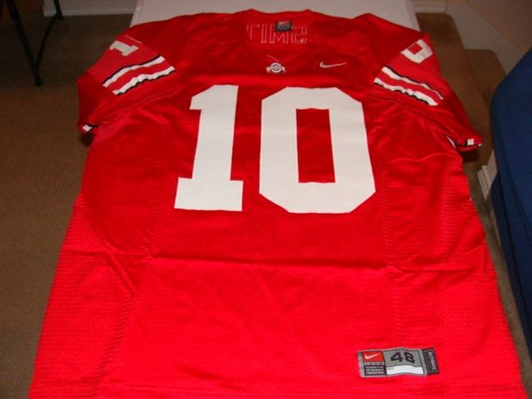 #10 TROY SMITH Ohio State Buckeyes NCAA QB Red Throwback Jersey