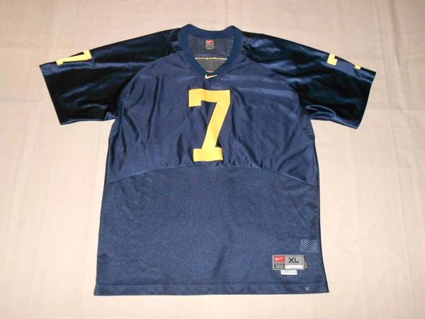 #7 HENSON/HENNE Michigan Wolverines NCAA Football Blue Throwback Jersey