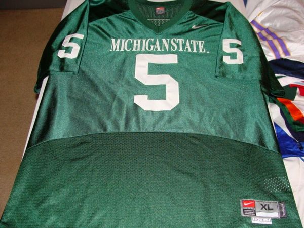 #5 Michigan State Spartans NCAA Football Green Throwback Jersey