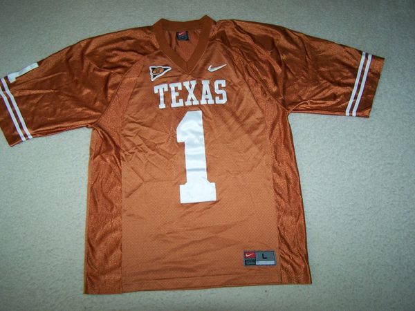 #1 Texas Longhorns NCAA Football Orange Throwback Jersey