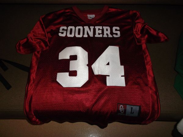 #34 Oklahoma Sooners NCAA Football Red Throwback Jersey