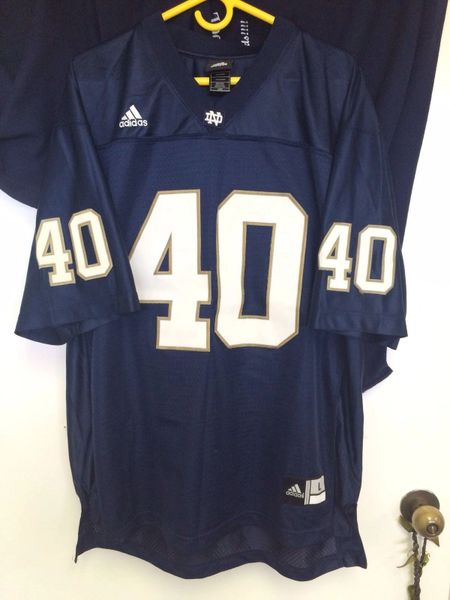 #40 REGGIE BROOKS Notre Dame Irish NCAA RB Blue Throwback Jersey