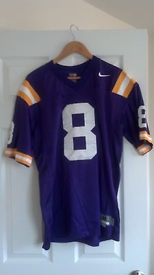 #8 ZACH METTENBERGER LSU Tigers NCAA QB Purple Throwback Jersey