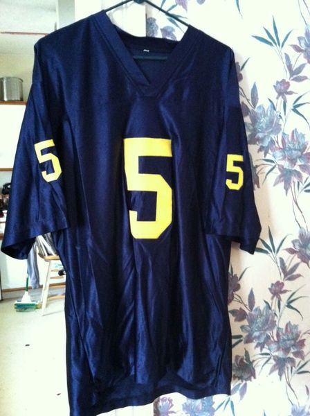 #5 GORDON BELL Michigan Wolverines NCAA RB/RS Blue Throwback Jersey