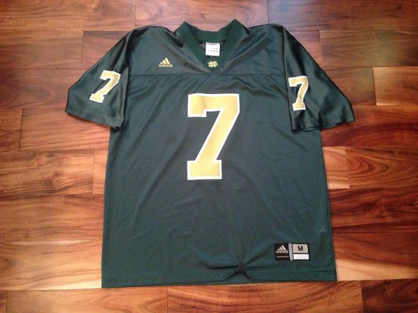 #7 Notre Dame Fighting Irish NCAA Football Green Throwback Jersey