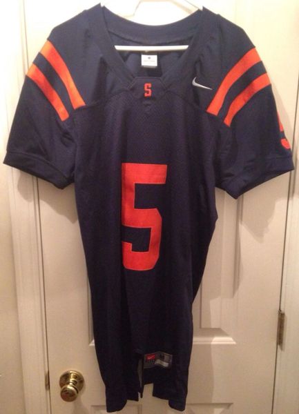 #5 Syracuse Orangemen NCAA Football Blue Throwback Jersey