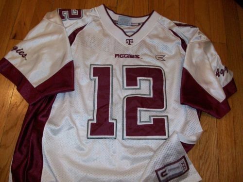 #12 Texas A&M Aggies NCAA Football White Throwback Team Jersey