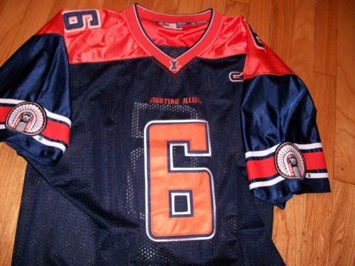 #6 Illinois Fighting Illini NCAA Football Blue Throwback Team Jersey