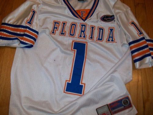 #1 Florida Gators NCAA Football White Throwback Team Jersey