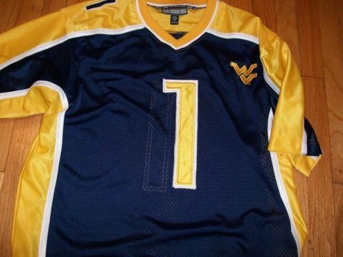 #1 West Virginia Mountaineers NCAA Football Blue Throwback Team Jersey