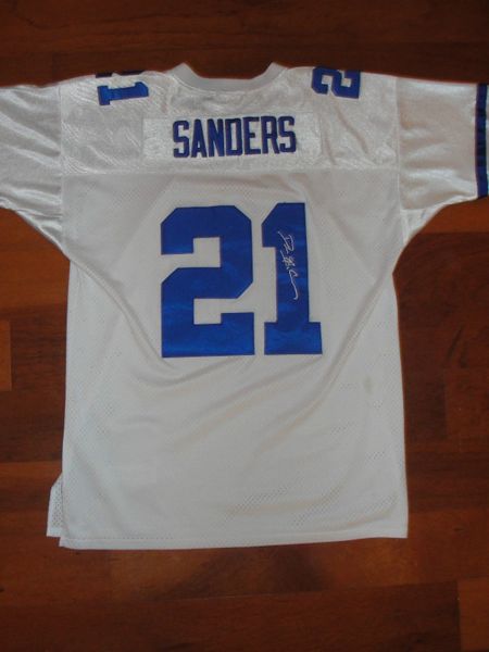 21 DEION SANDERS Dallas Cowboys NFL CB/RS Blue Throwback Jersey