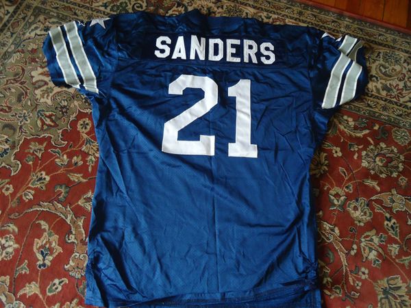 Deion Sanders Throwback Jersey - Blue Dallas Cowboys Adult