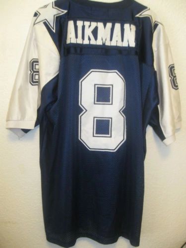 8 TROY AIKMAN Dallas Cowboys NFL QB Blue Throwback Jersey