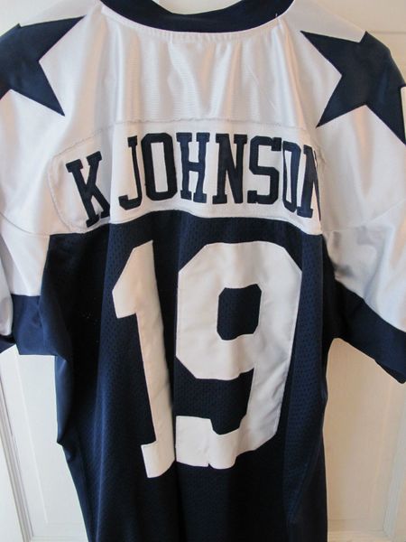 19 KEYSHAWN JOHNSON Dallas Cowboys NFL WR Blue/White Throwback