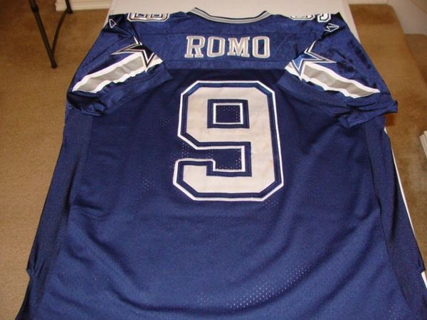 9 TONY ROMO Dallas Cowboys NFL QB Blue Throwback Jersey