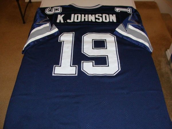 19 KEYSHAWN JOHNSON Dallas Cowboys NFL WR Blue/White Throwback Jersey