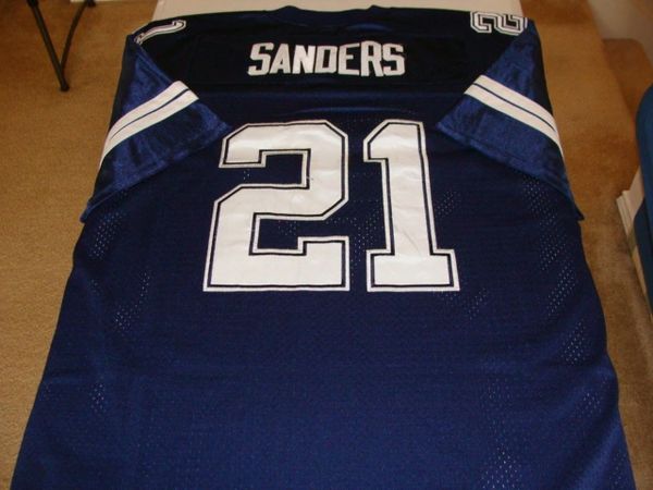 Mitchell & Ness Dallas Cowboys #21 Deion Sanders Throwback Jersey Blue  Men's 56