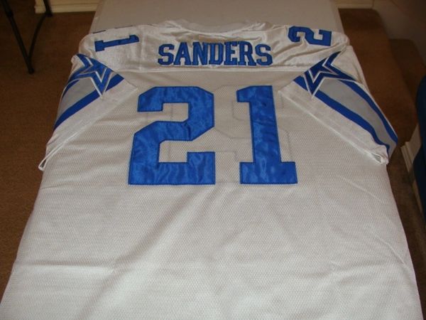 Deion Sanders Jersey White Cowboys Throwback Men